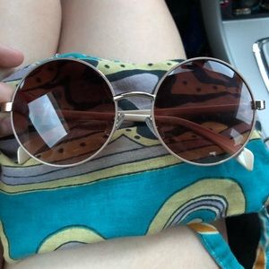 Sepia Lennon Style Round Sunglasses